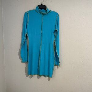 Stylish Blue Long Sleeve Dress